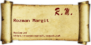 Rozman Margit névjegykártya